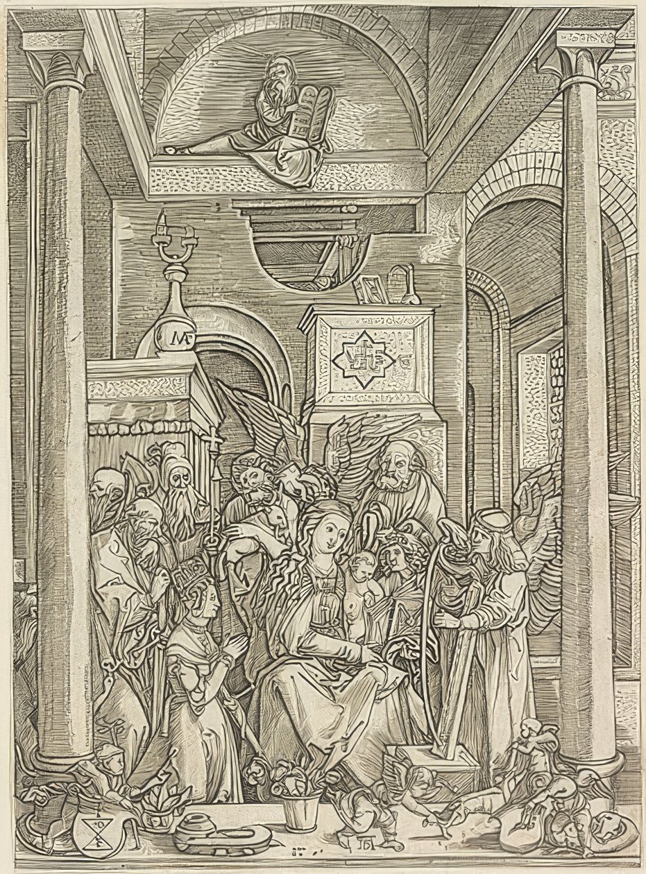 Verheerlijking van Maria door Marcantonio Raimondi