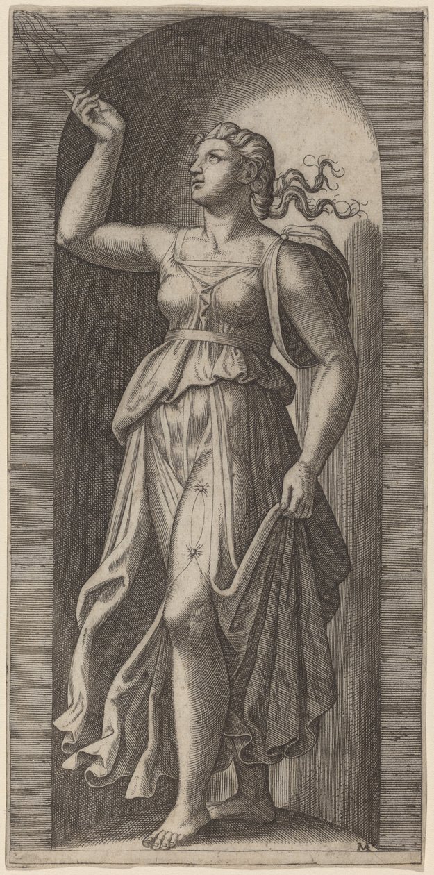 Geloof door Marcantonio Raimondi after Raphael