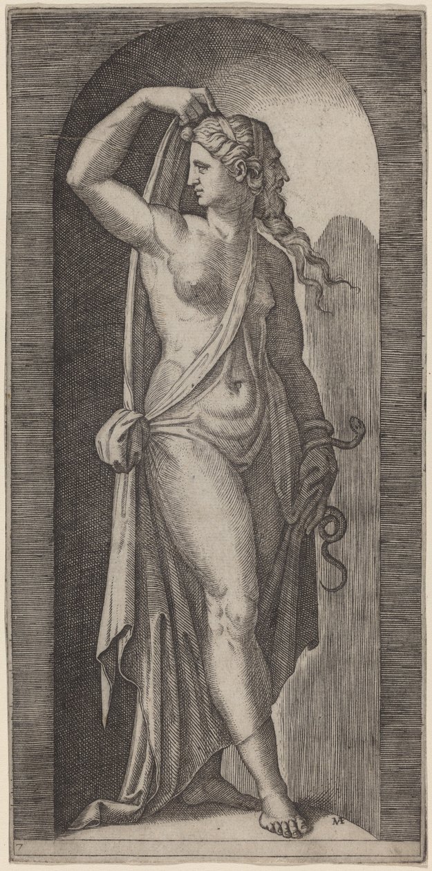 Voorzichtigheid door Marcantonio Raimondi after Raphael