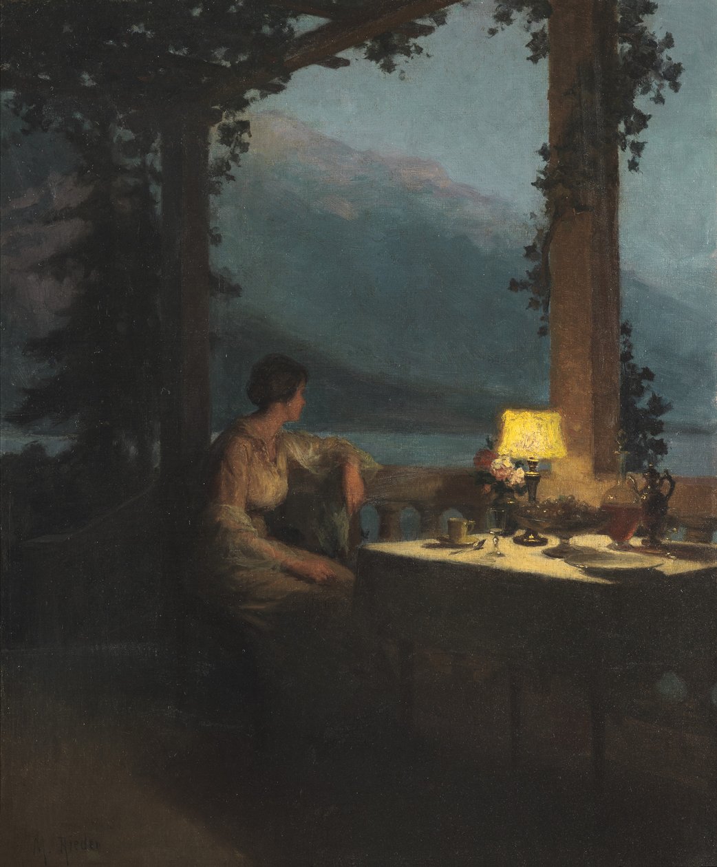 Het terras, Annecy door Marcel Rieder