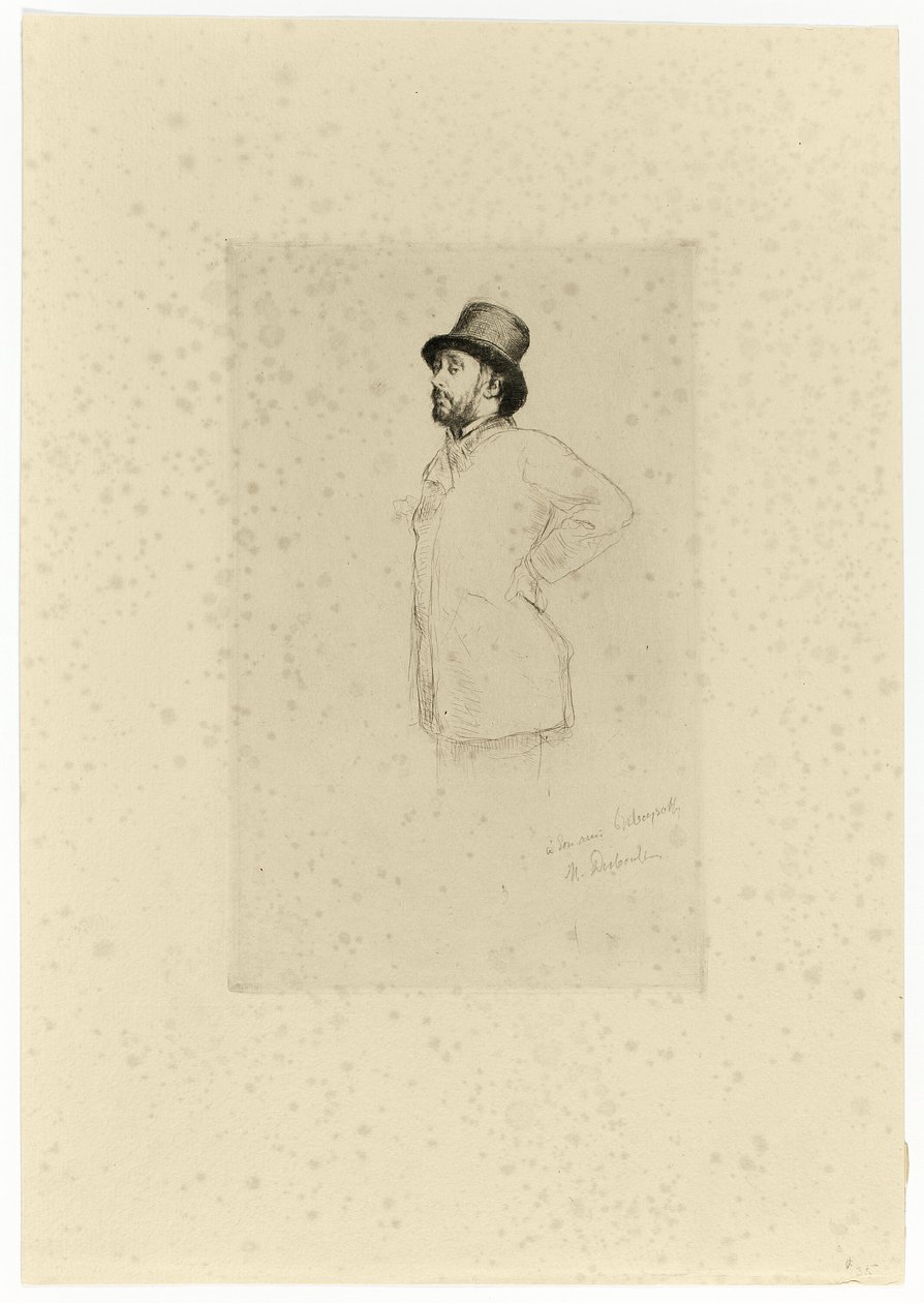 Edgar Degas, staand door Marcellin Gilbert Desboutin