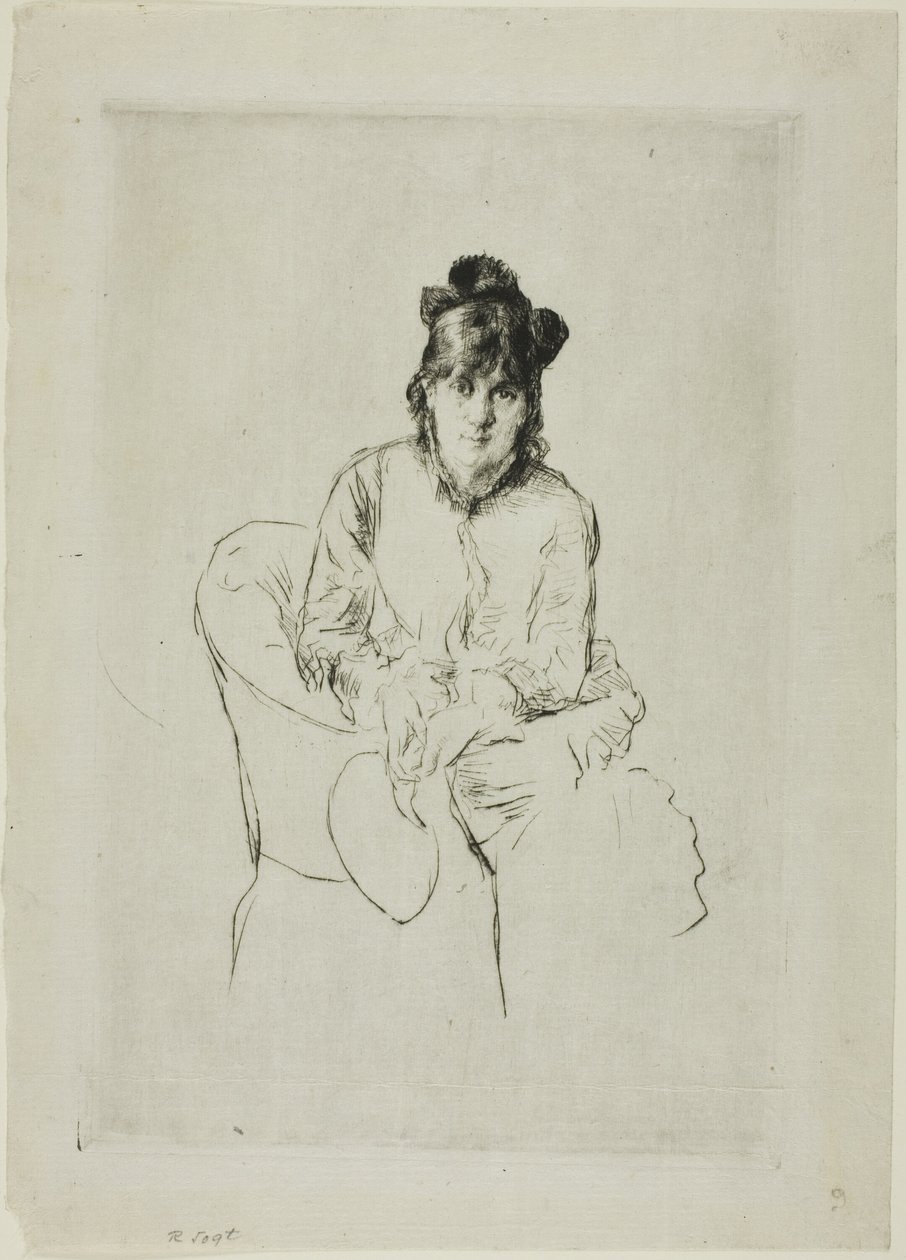 Portret van Berthe Morisot door Marcellin Gilbert Desboutin