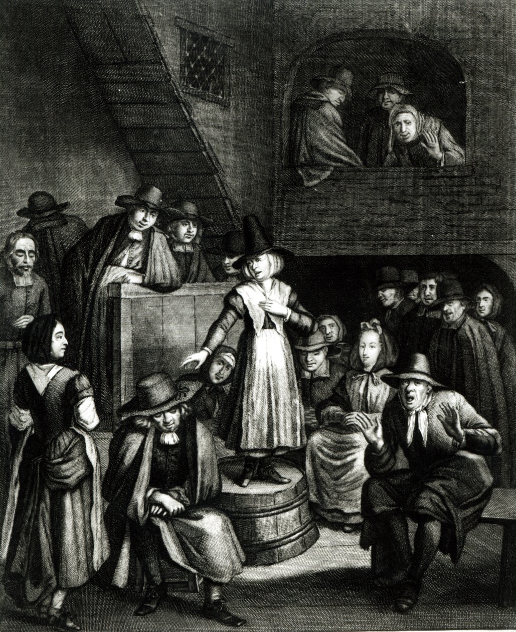 Quaker Bijeenkomst, 1699 door Marcellus or Marcel Lauron