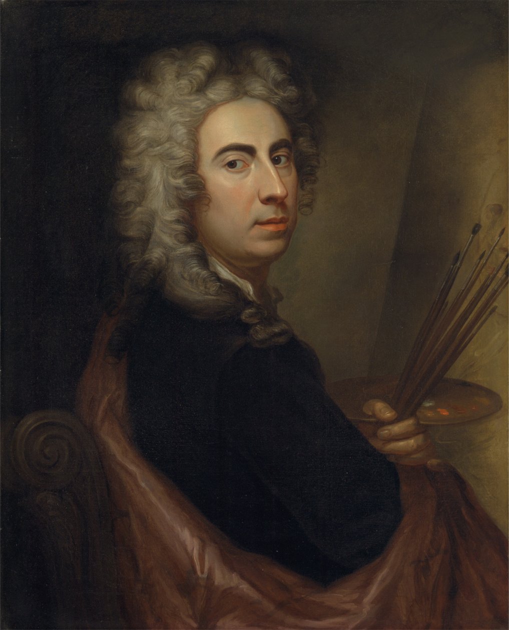 Zelfportret, ca.1700 door Marcellus or Marcel Lauron