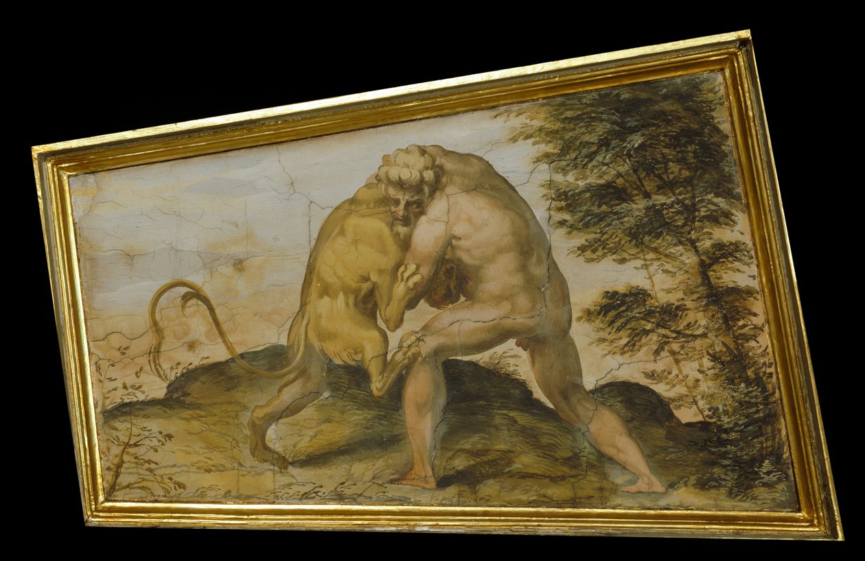 Hercules doodt de leeuw van Nemea door Marco Marchetti from Faenza