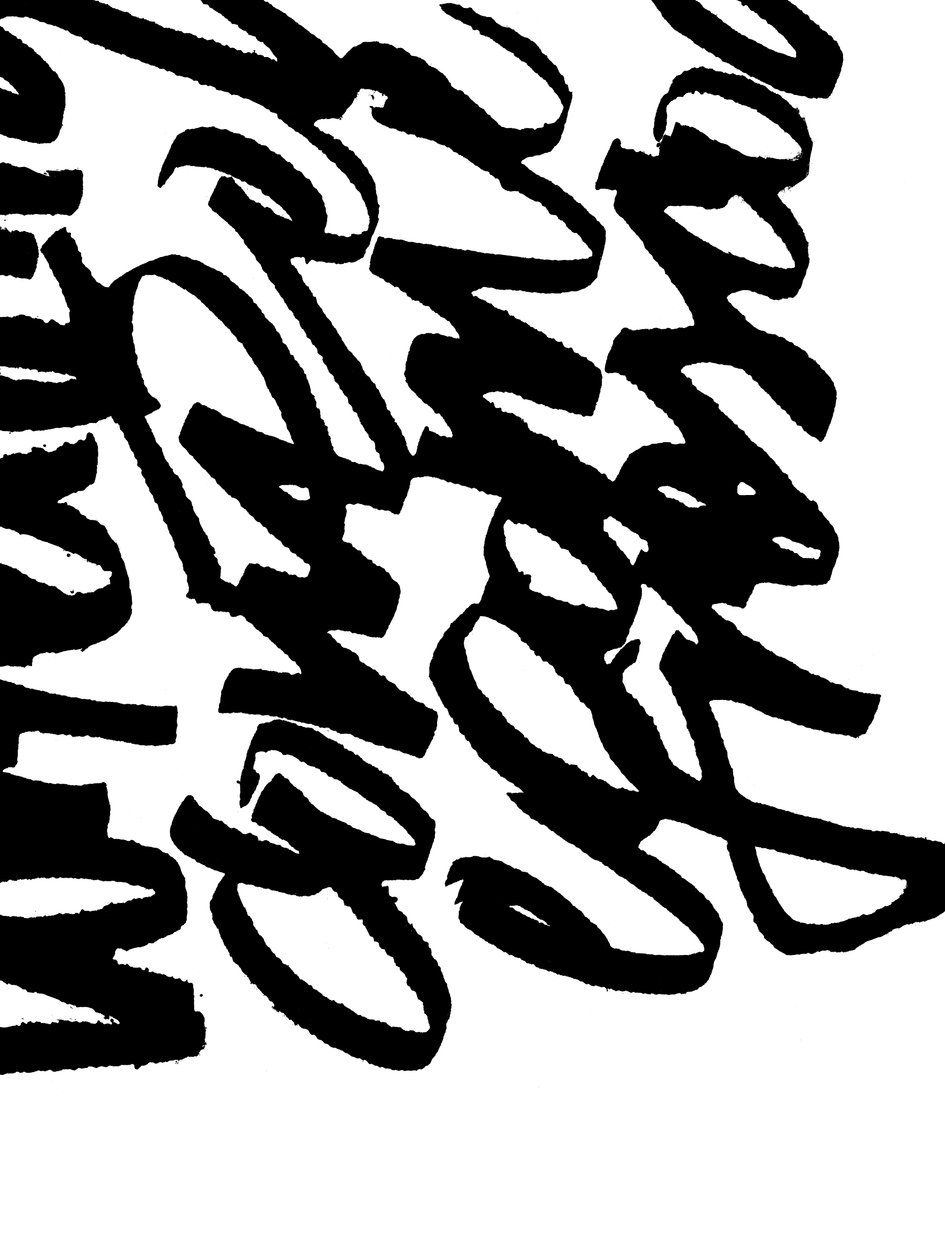 Asemisch schrijven, 2017 (inkt op papier) door Marco Campedelli