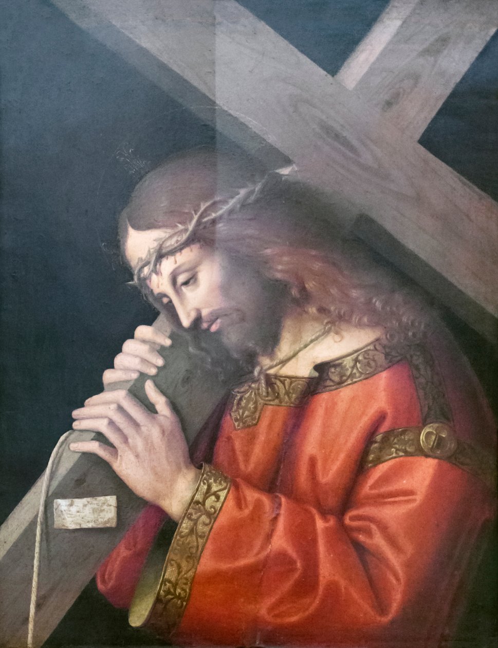 Jezus draagt het kruis door Marco Palmezzano