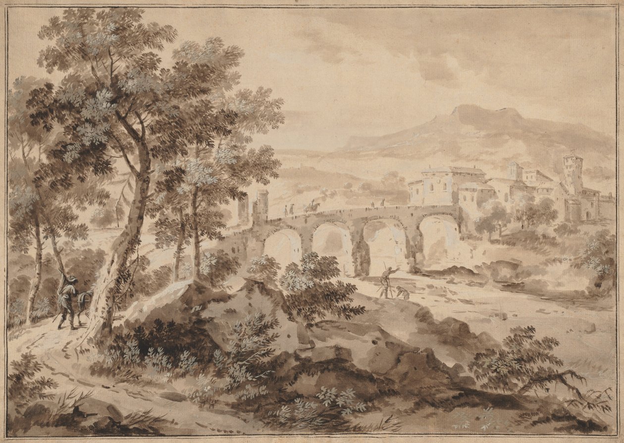Landschap met Brug door Marco Ricci