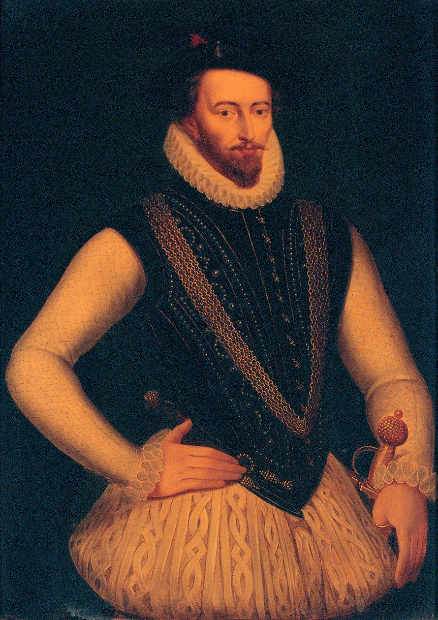 Portret van Sir Walter Raleigh, 1595 door Marcus Gheeraerts