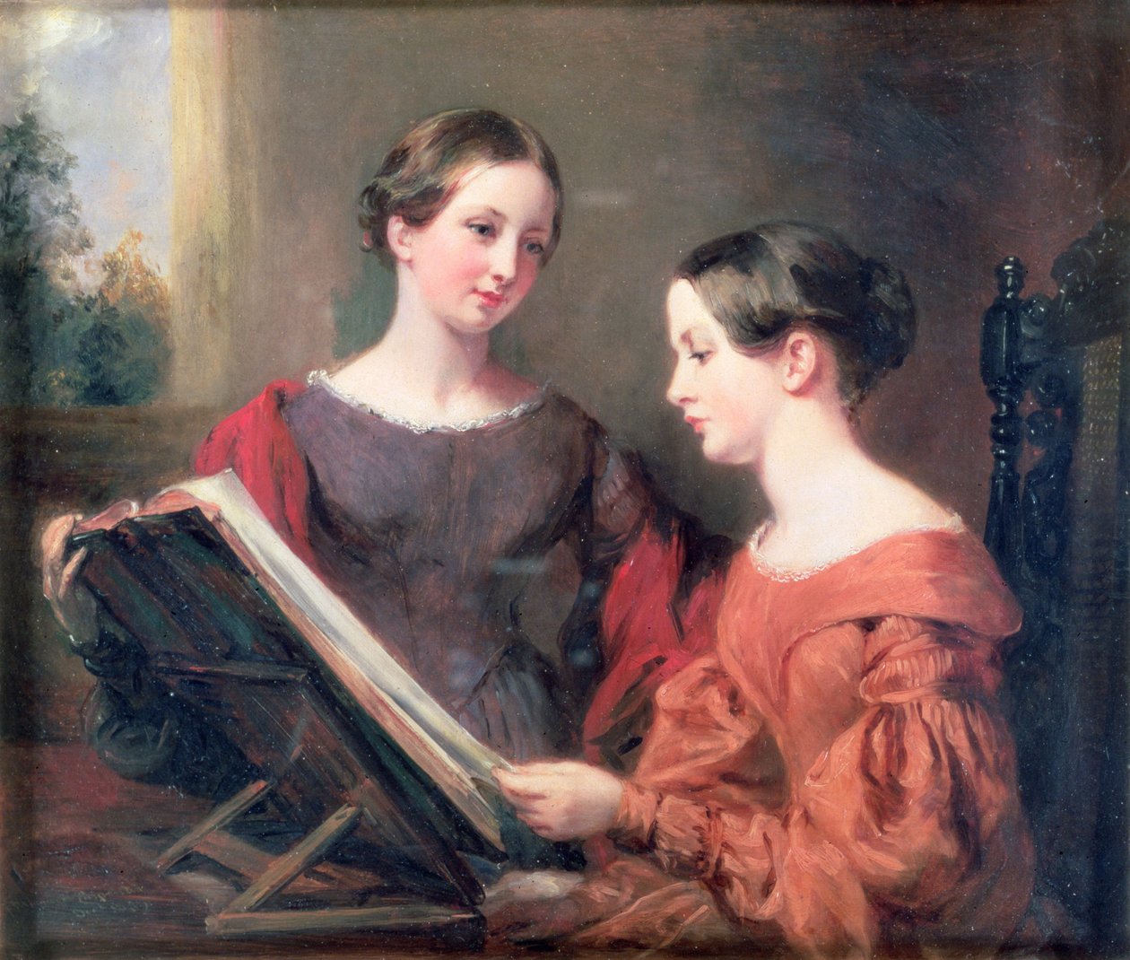 De zusters, 1839 door Margaret Sarah Carpenter