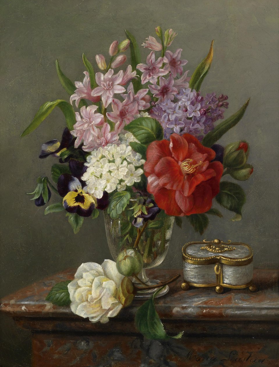 Lentebloemen in vaas door Maria Loustau