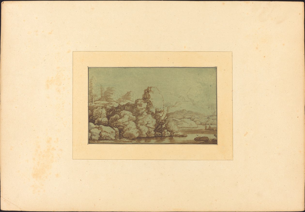 Landschap door Maria Catharina Prestel after Allart van Everdingen