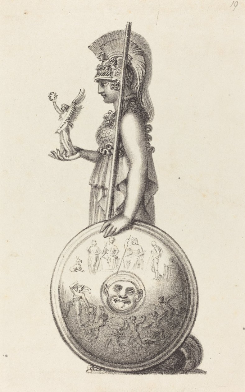Minerva, door Phidas door Maria Denman after John Flaxman