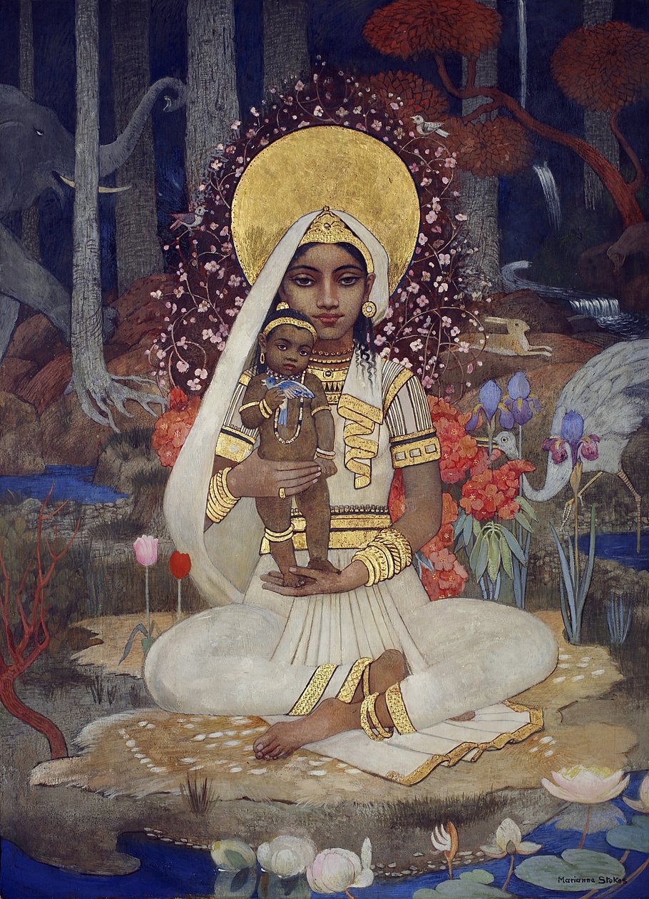 Devaki, moeder van Krishna door Marianne Stokes