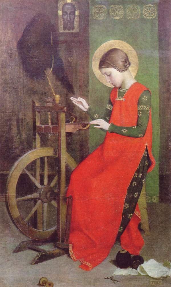 Sint-Elisabeth van Hongarije spint voor de armen door Marianne Stokes