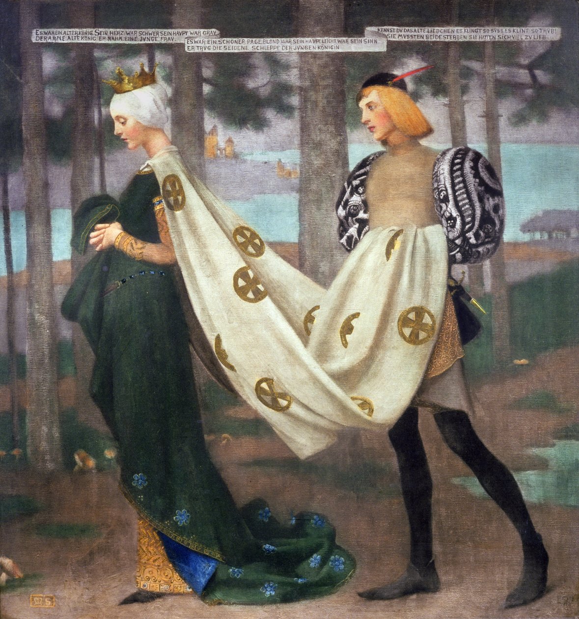 De Koningin en de Page, 1896 door Marianne Stokes
