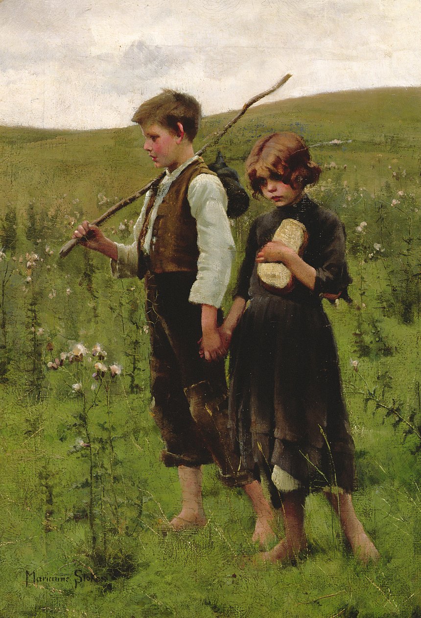Dakloos, 1885 door Marianne Stokes