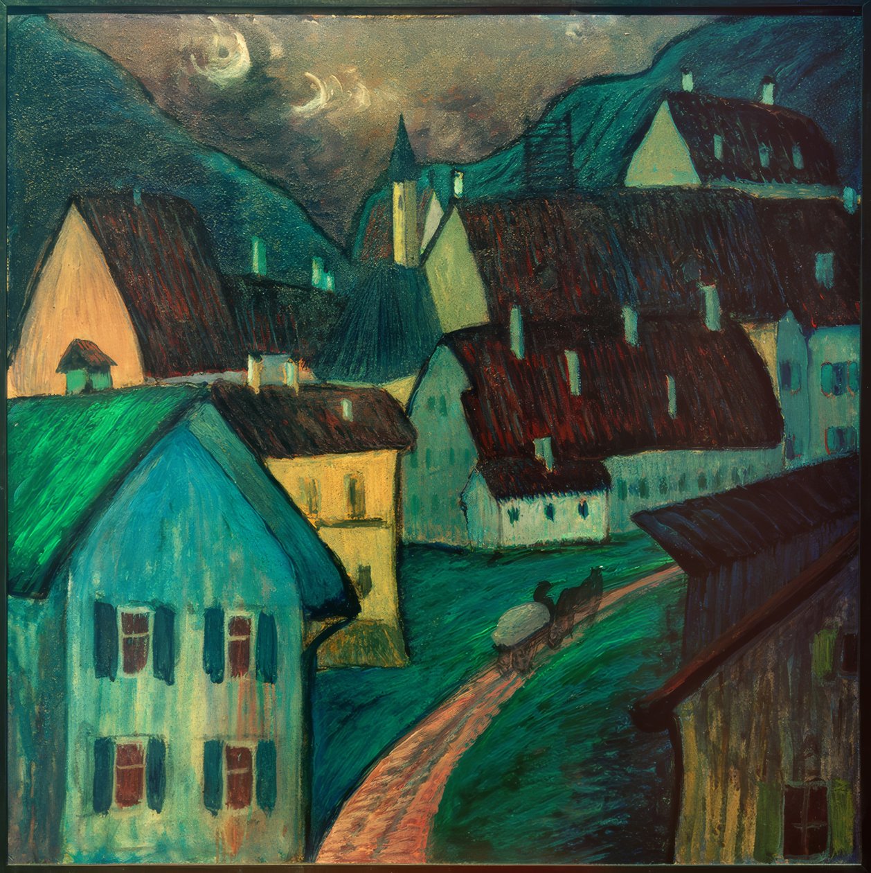 Avond in Murnau door Marianne von Werefkin