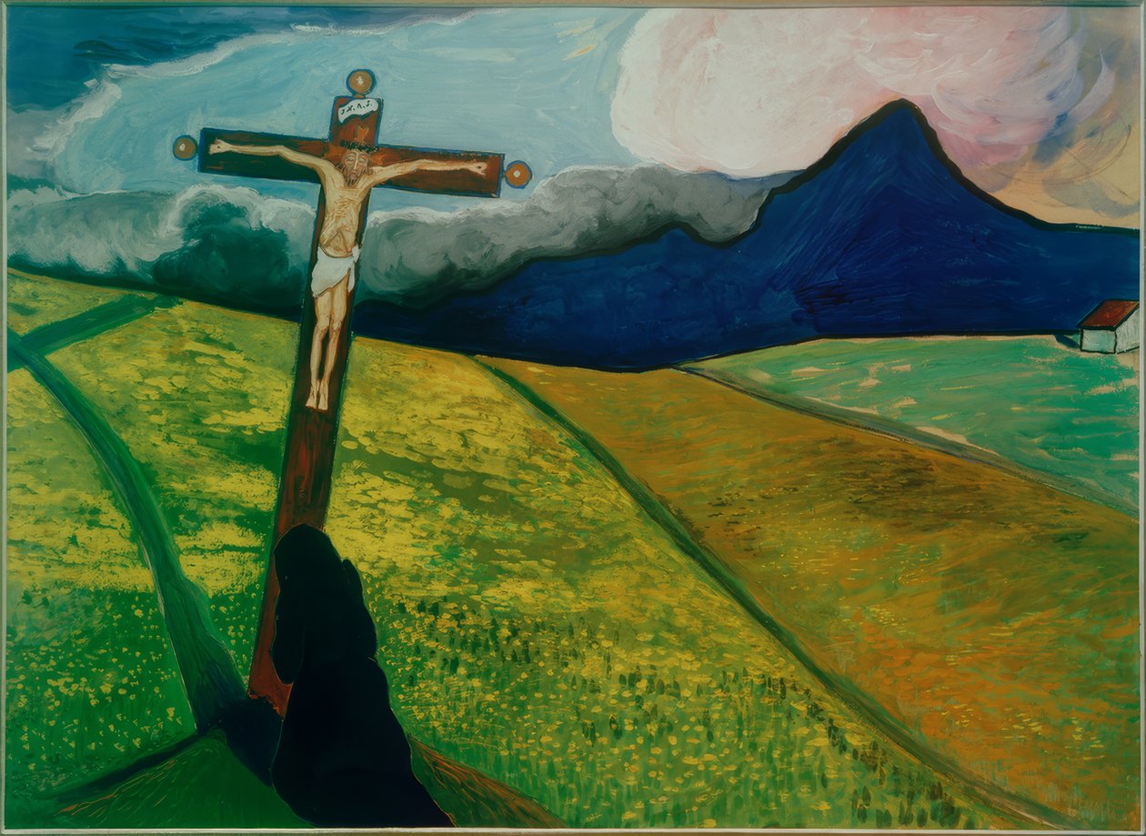 Kruis in landschap door Marianne von Werefkin