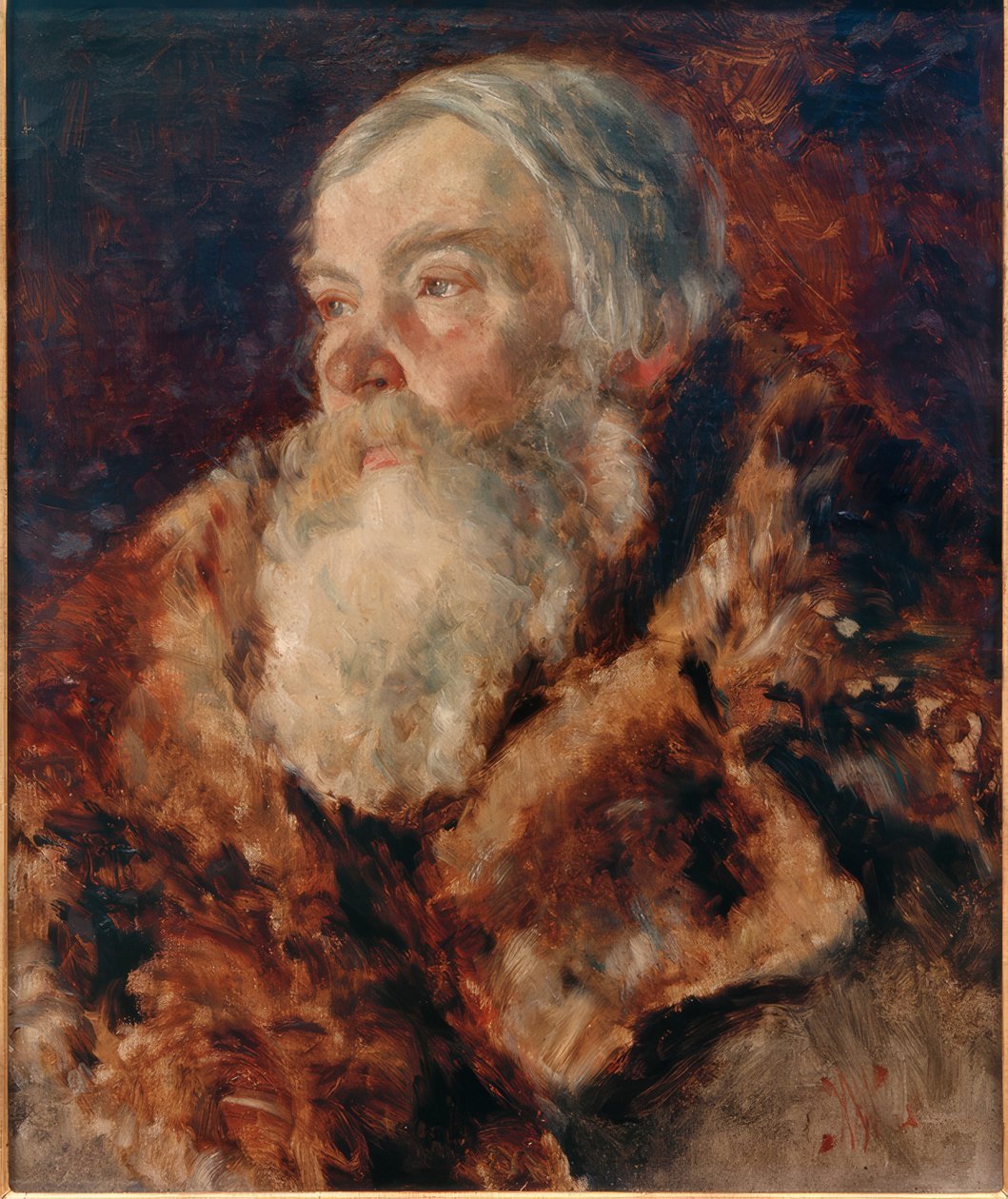 Man in bontjas door Marianne von Werefkin