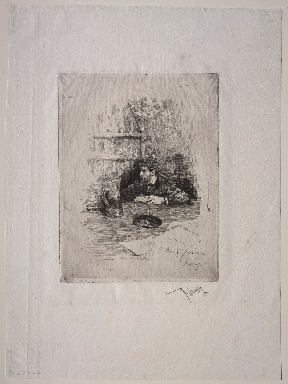 Portret van Edouardo Zamacois door Mariano Fortuny y Marsal