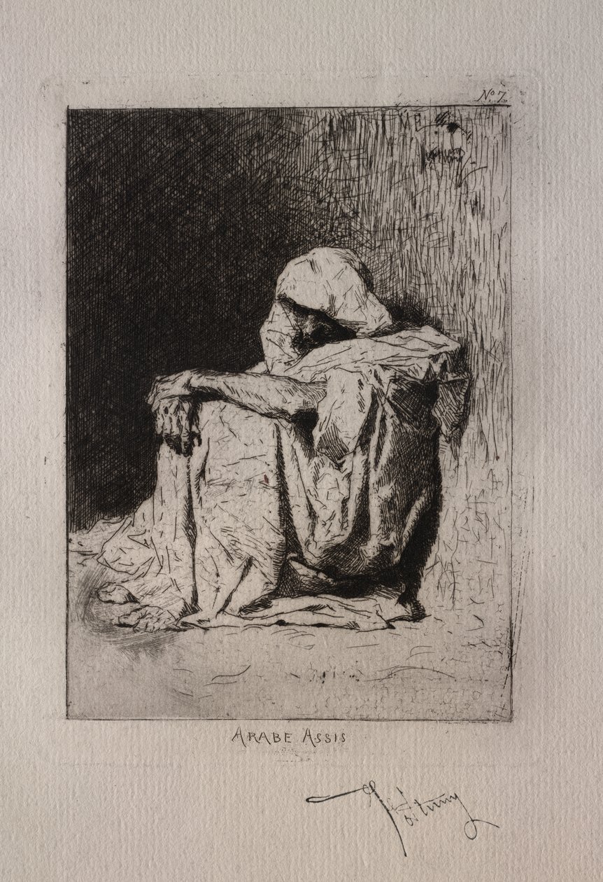 Zittende Arabier door Mariano Fortuny y Marsal