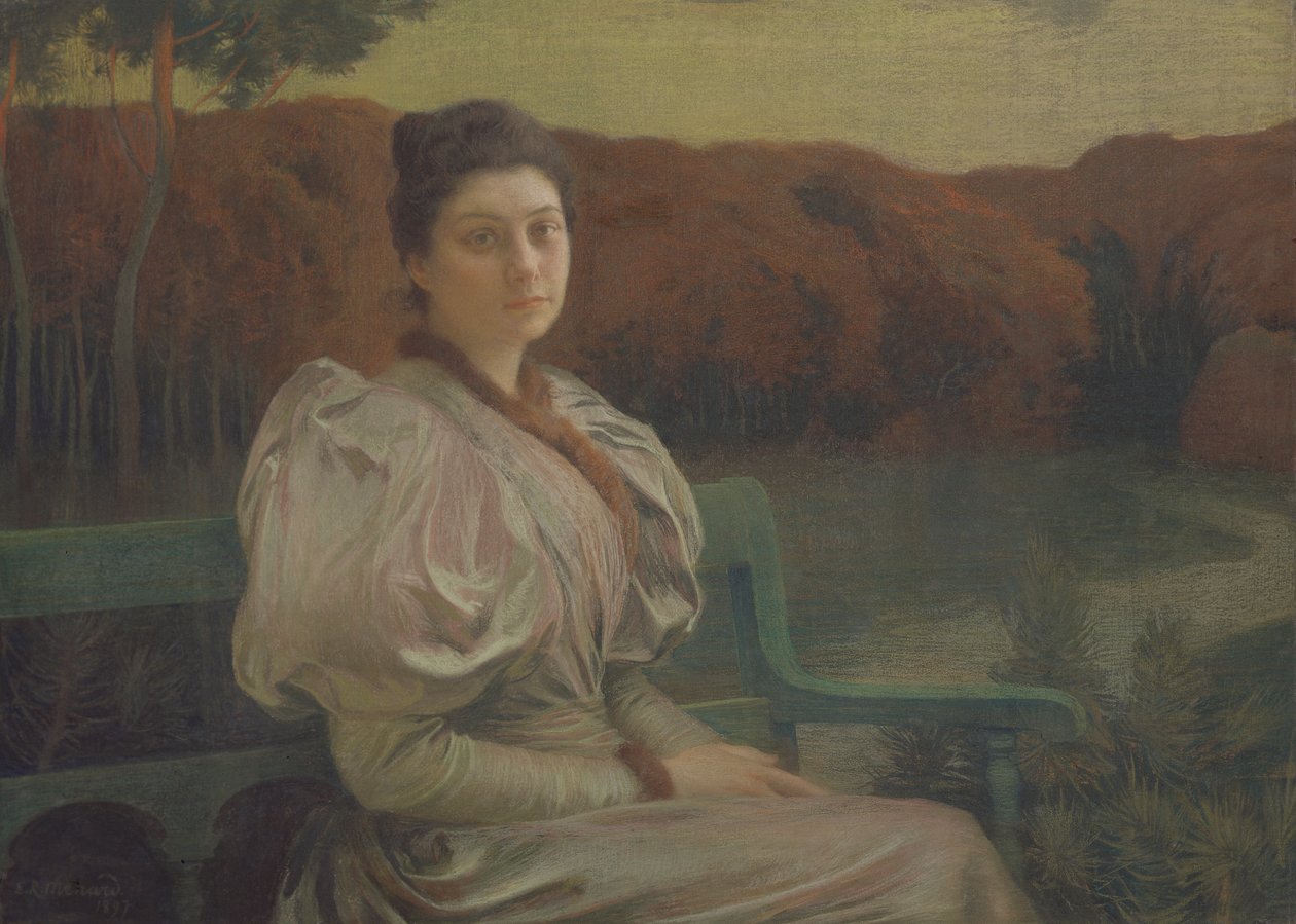 Portret van Louise Galtier-Boissiere, 1897 door Marie Auguste Emile Rene Menard