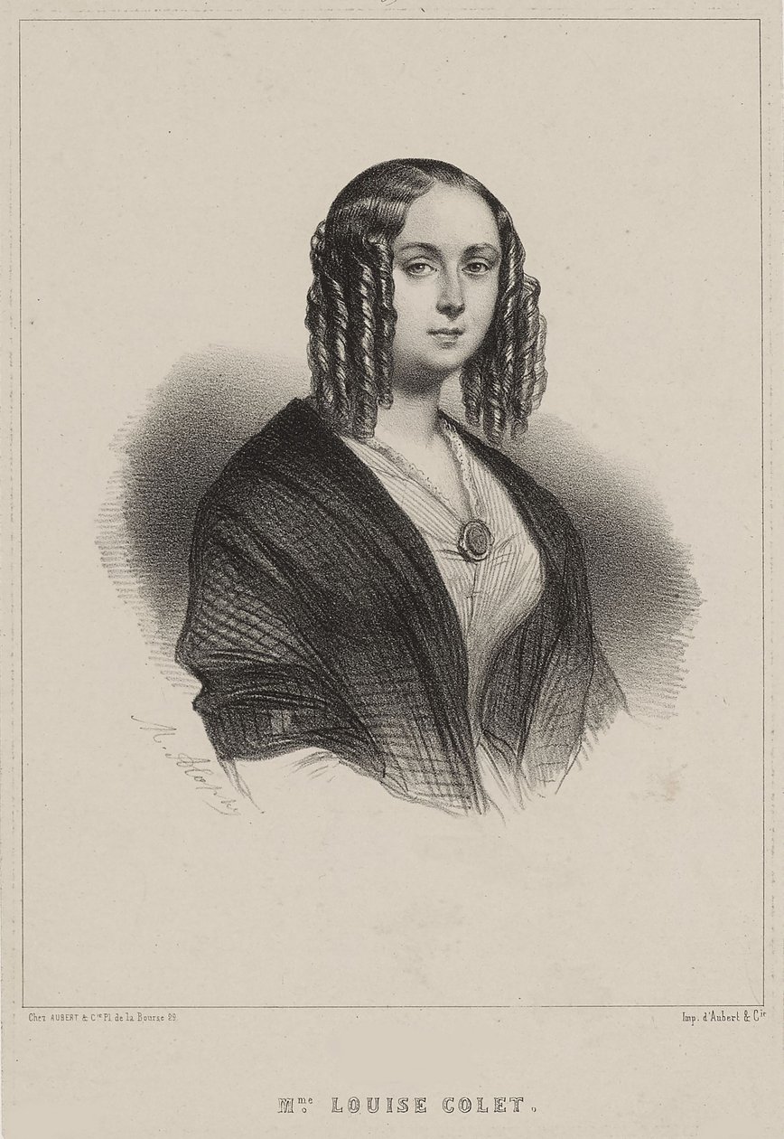 Louise Colet, 1843 door Marie Alexandre Menut Alophe