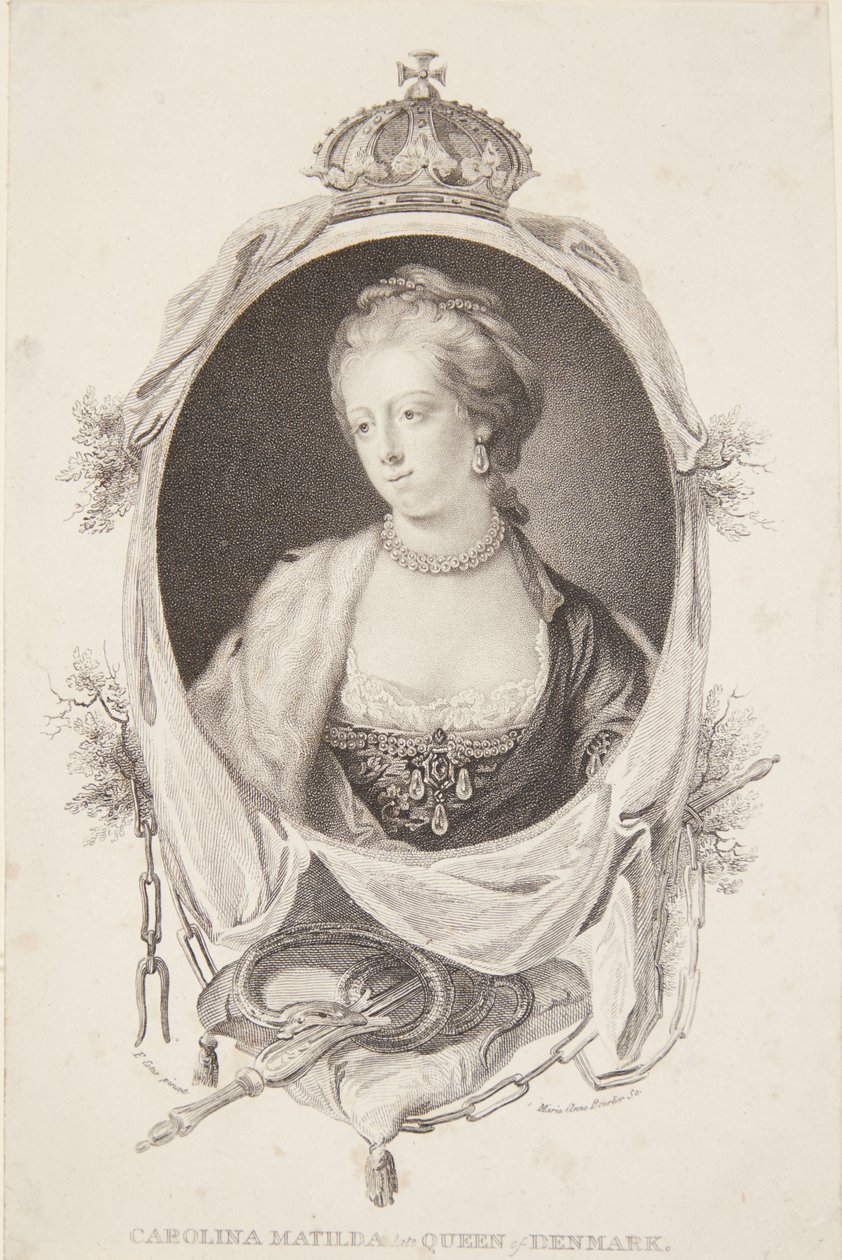 Portret van Caroline Mathilde door Marie Anne Bourlier
