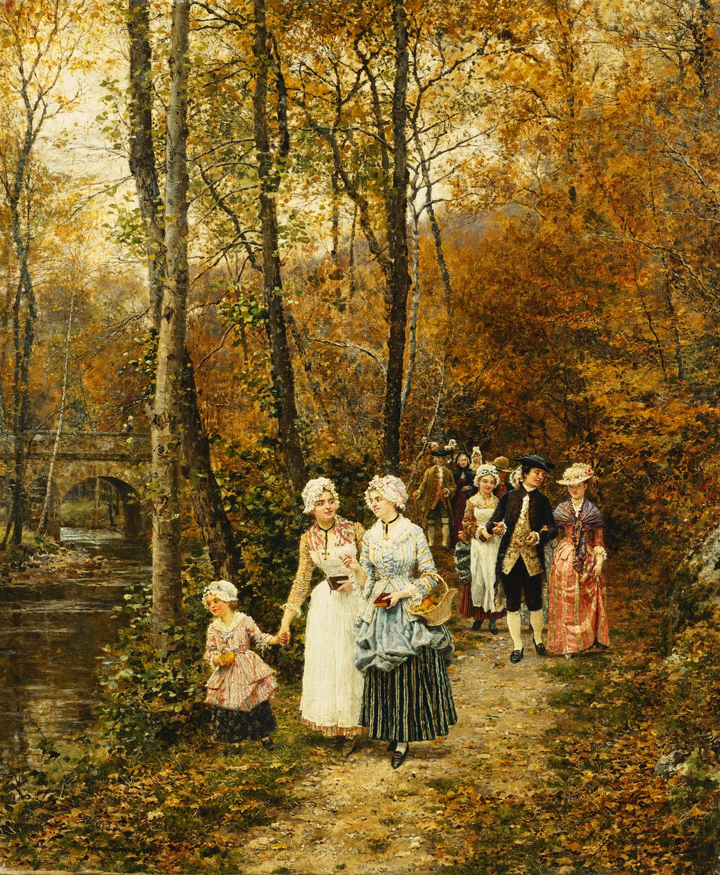 De Middagwandeling, 1879 door Marie Francois Firmin Girard