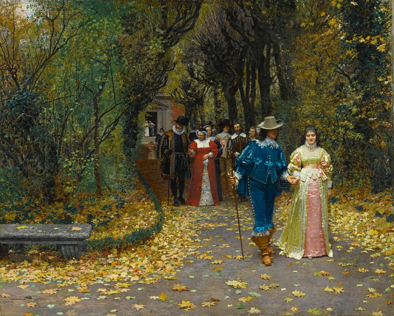 Frans:  Les fiancés De verloofden door Marie Francois Firmin Girard