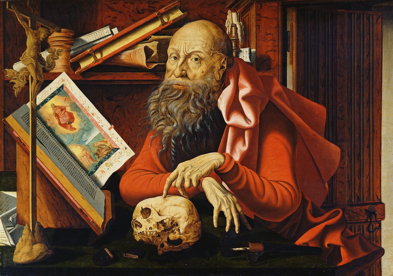 St. Hiëronymus in zijn oratorium door Marinus van Roejmerswaelen