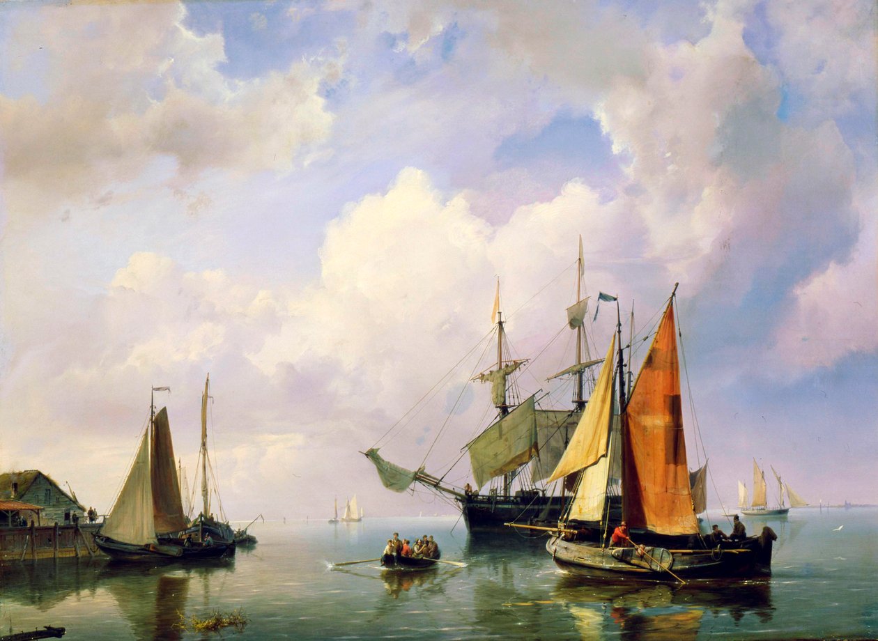 Een Zeelandschap, midden 19e eeuw door Marinus Adrianus Koekkoek