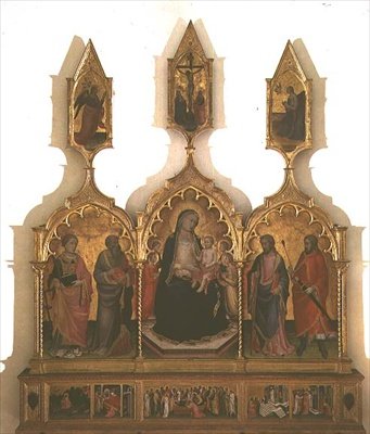 Madonna en Kind met Heiligen door Mariotto di Nardo