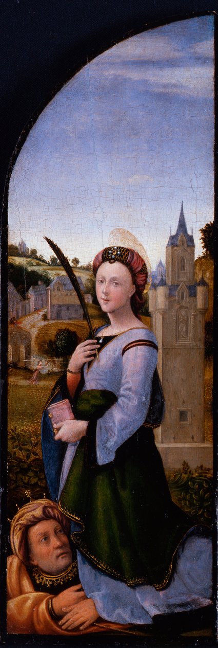 Drieluik: Sint Barbara door Mariotto Albertinelli