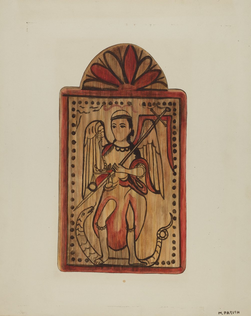 Santo St. Michael, ca. 1939 door Marjery Parish