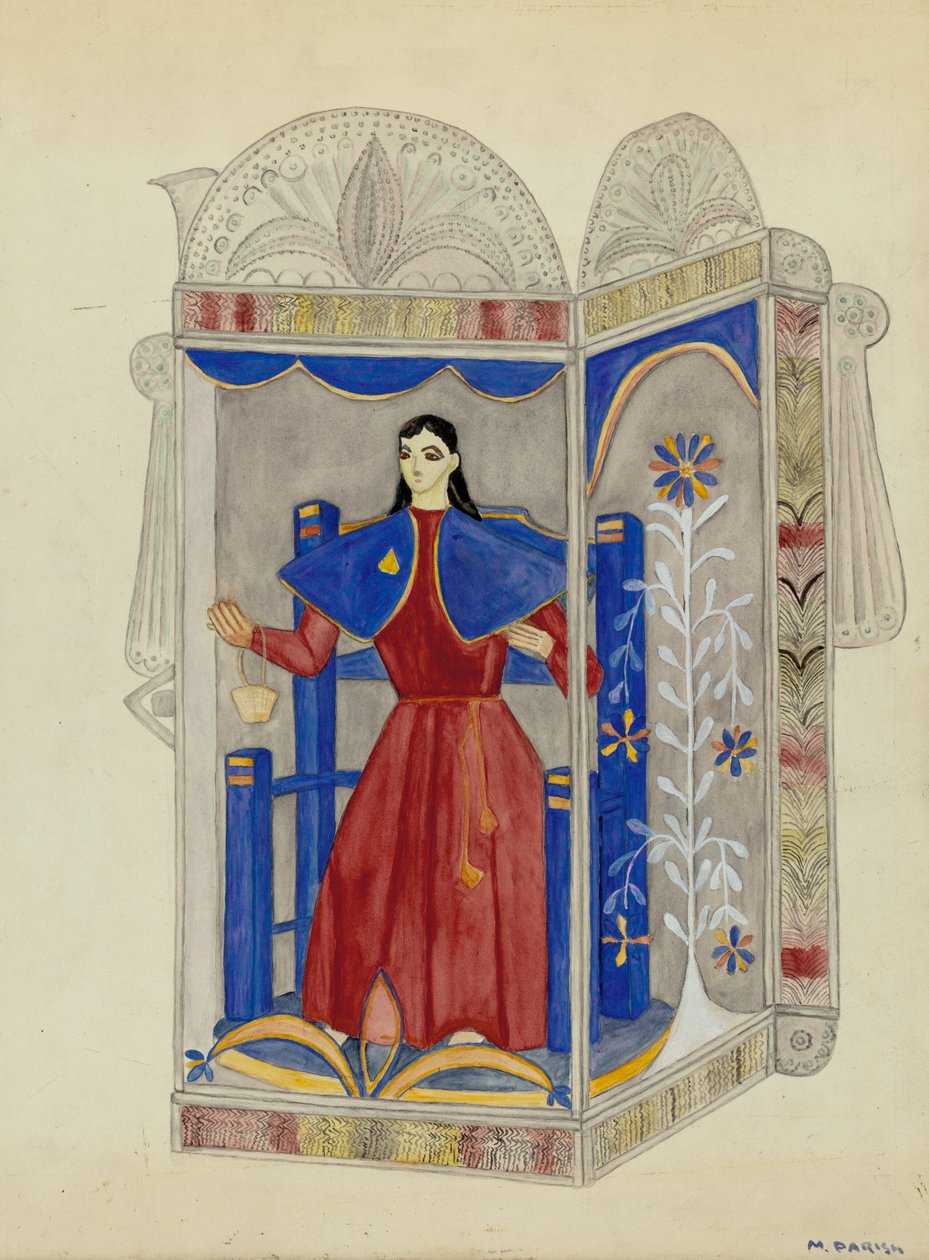 Blikken Nicho met Santo Nino, ca. 1937 door Marjery Parish