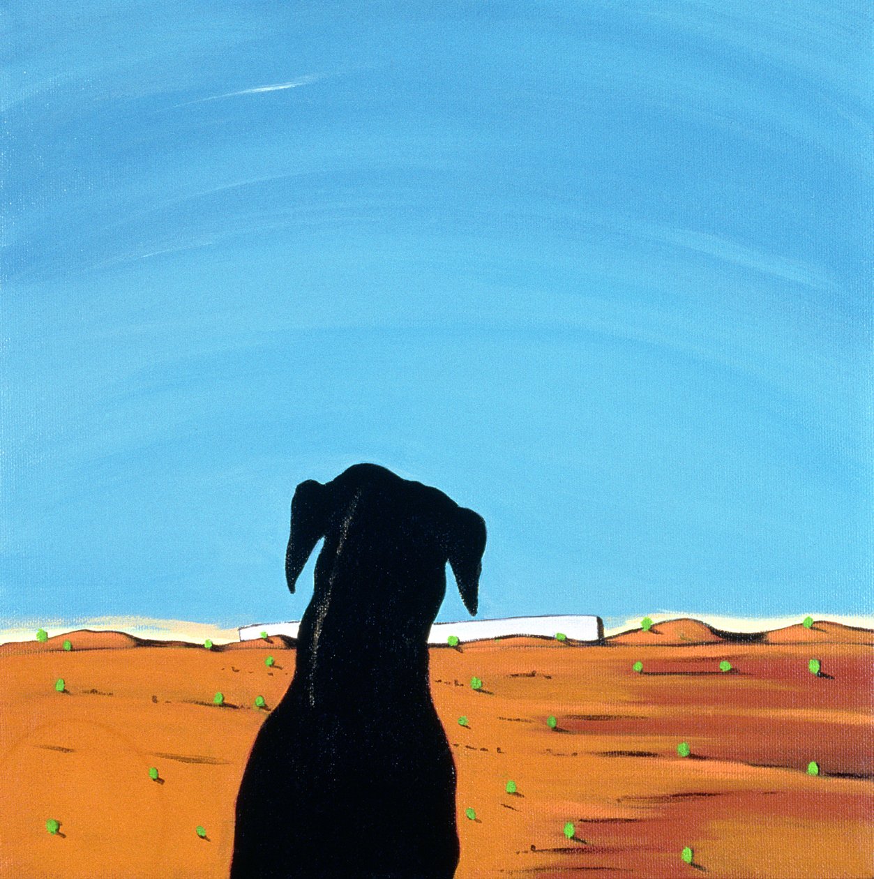 Zwarte hond in Chestertown (1998) door Marjorie Weiss