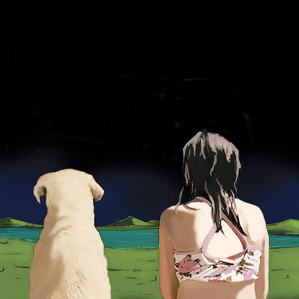 Meisje en Gele Labrador door Marjorie Weiss