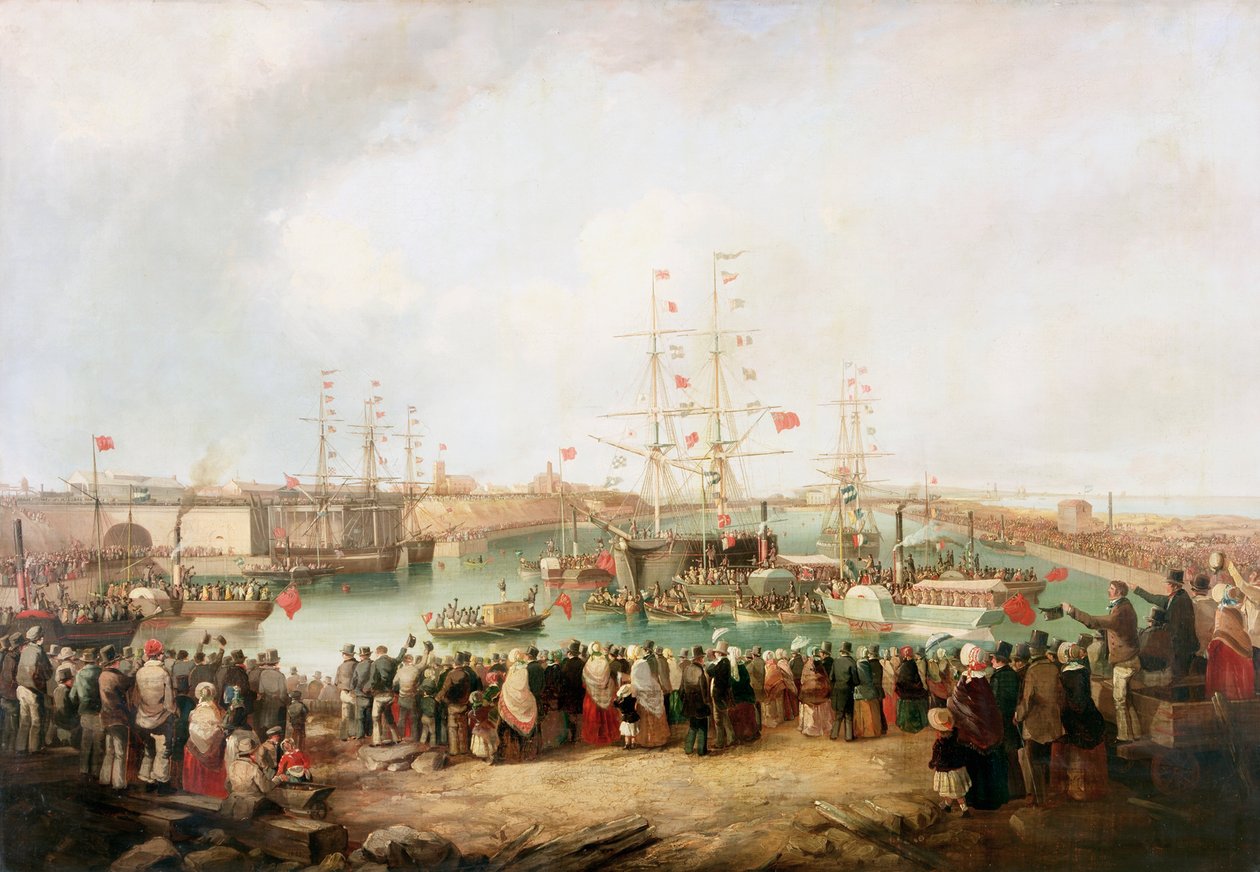 Opening van de Zuidelijke Dok, Sunderland, 1850, 1853 door Mark Thompson