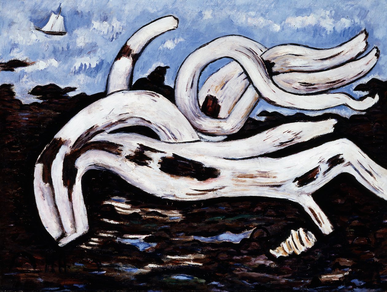 Drijfhout op de Bagaduce door Marsden Hartley
