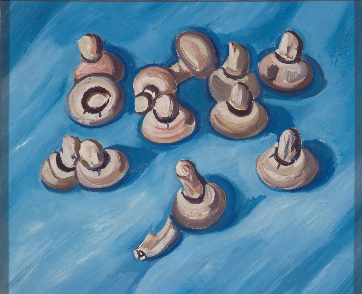 Paddenstoelen op een blauwe achtergrond door Marsden Hartley