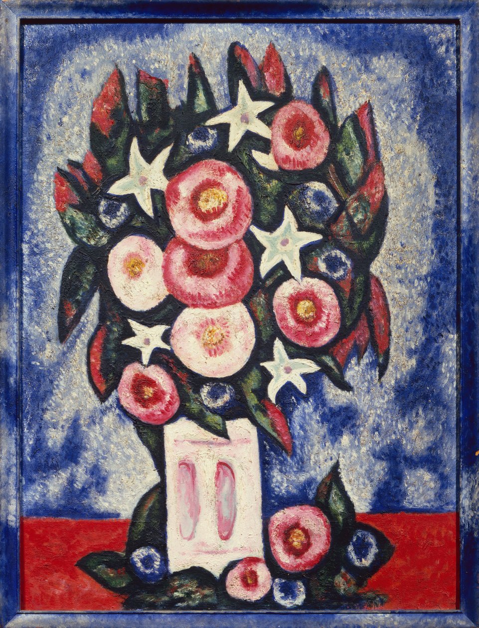 Nacht en Enkele Bloemen door Marsden Hartley