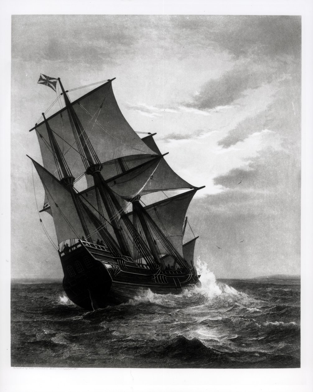 De Mayflower, gegraveerd en uitgegeven door John A. Lowell, Boston, 1905 door Marshall Johnson