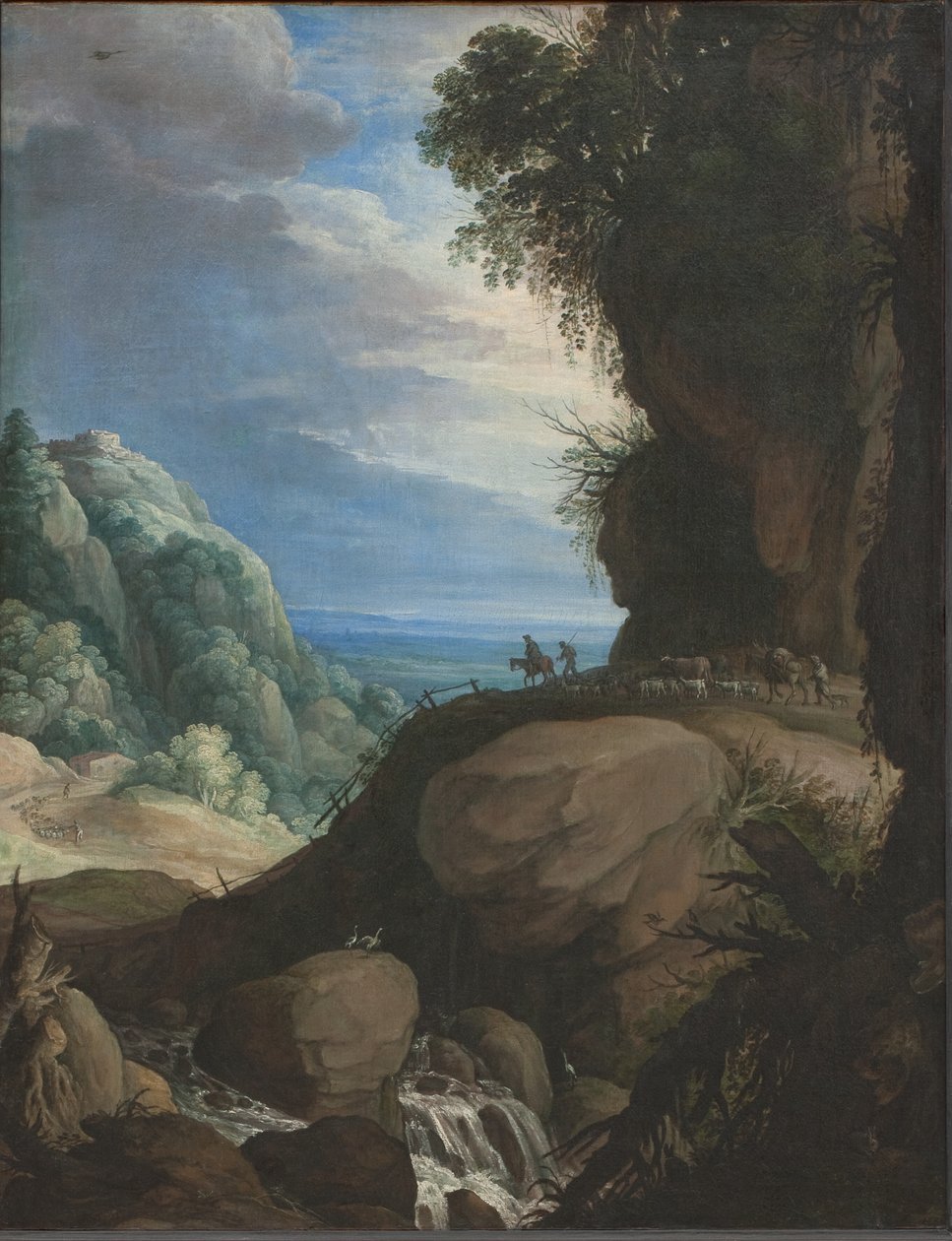 Italiaans berglandschap met herders door Marten Ryckaert