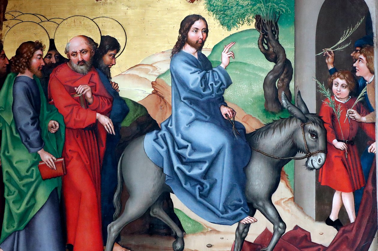 Intocht van Christus in Jeruzalem, Palmzondag door Martin Schongauer