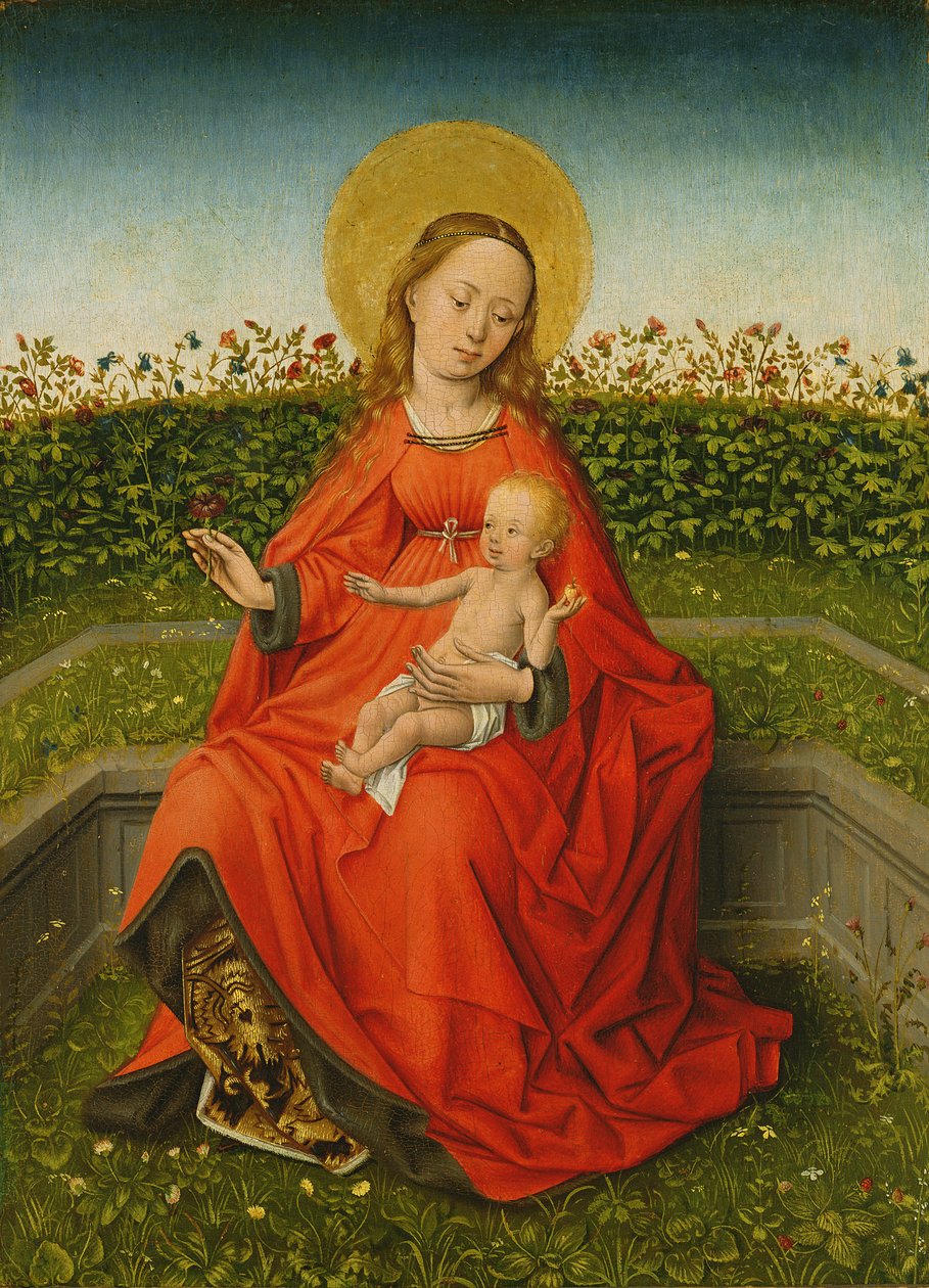 Maria van de rozenstruik door Martin Schongauer