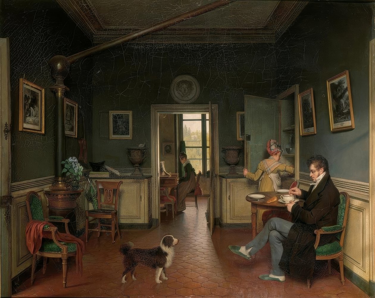 Interieur van een eetkamer door Martin Drölling