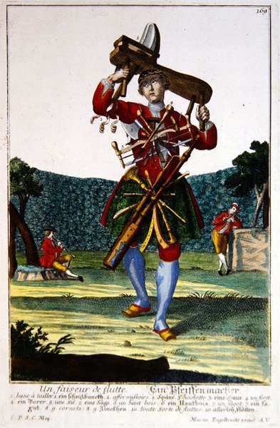 De Fluitmaker, ca. 1735 door Martin Engelbrecht