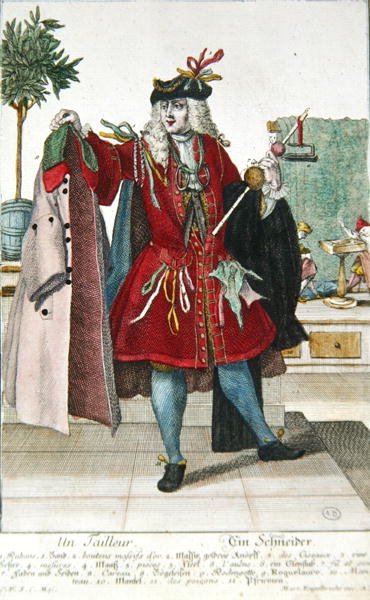 De Kleermaker, ca. 1735 door Martin Engelbrecht